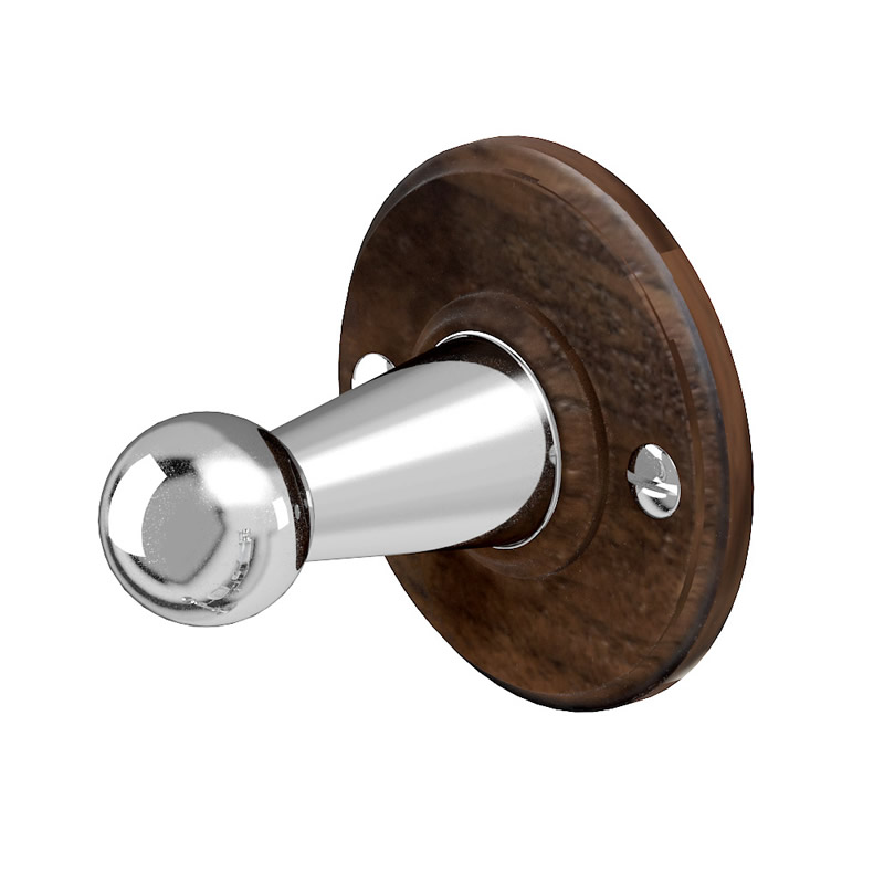 Robe Hook with Walnut Backplate